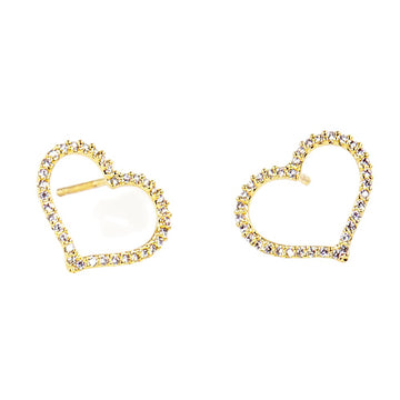 Gold Dipped CZ Stone Paved Open Heart Stud Earrings combine elegant design with expert craftsmanship. Featuring a delicate open heart shape encrusted with sparkling cubic zirconia stones, they offer a refined sparkle that enhances any outfit. The gold-dipped finish ensures lasting shine and durability, making these earrings a sophisticated choice for everyday wear or special occasions. 