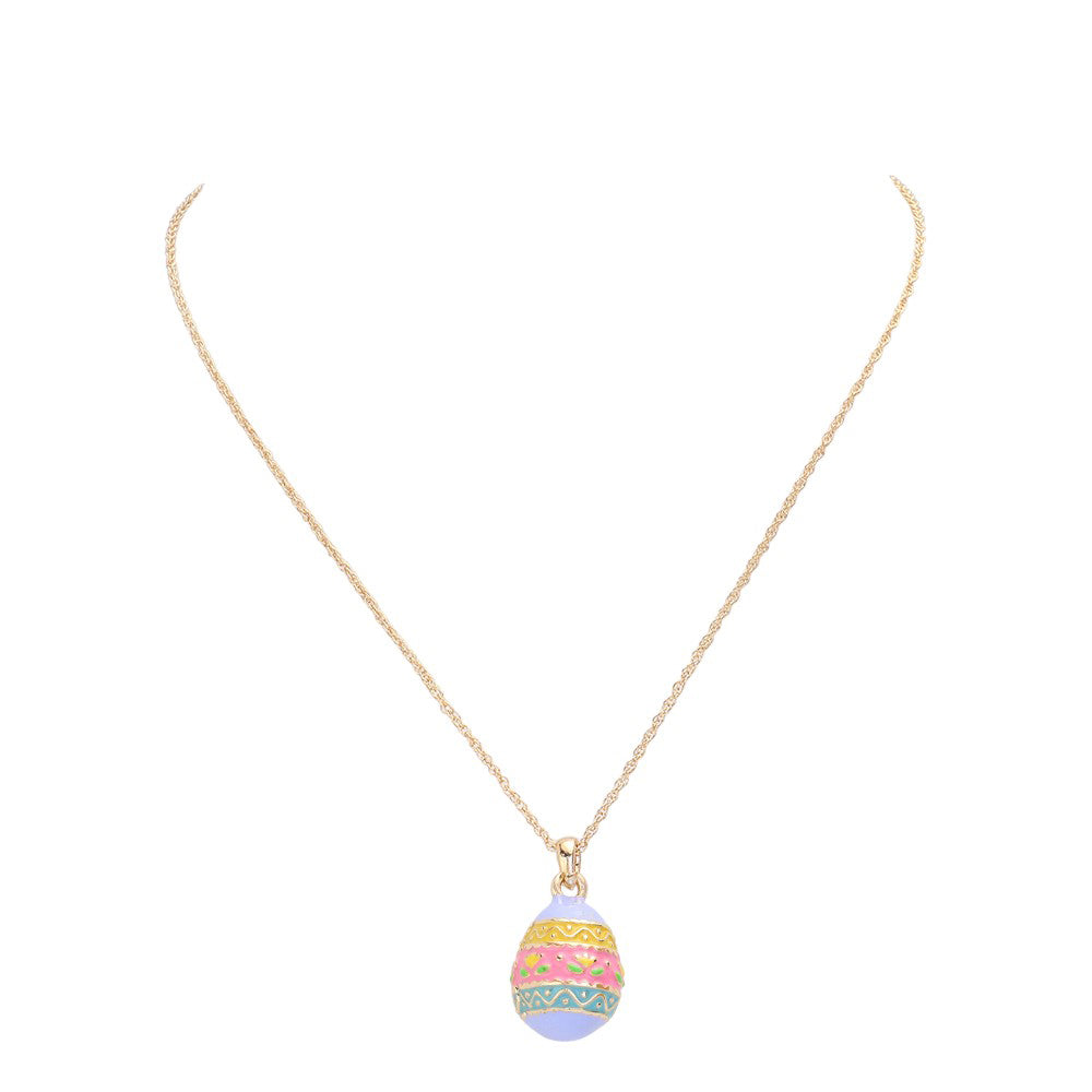 Gold Enamel Easter Egg Pendant Necklace is a charming addition to your jewelry collection. The handcrafted enamel egg pendant adds a touch of whimsy while the delicate chain provides a dainty elegance. Perfect for Easter celebrations or as a unique everyday accessory. A lovely Easter gift choice for someone you love.