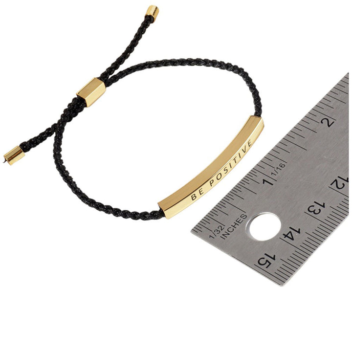 Gold-Dipped GRACE Message Bar Pointed Rope Adjustable Cinch Pull Tie Bracelet,  Perfect accessory to elevate any outfit. Its adjustable cinch pull tie allows for a comfortable and secure fit, while the message bar adds a touch of inspiration. Made with high-quality materials and expert craftsmanship, this bracelet is a must-have for any fashion-forward individual.