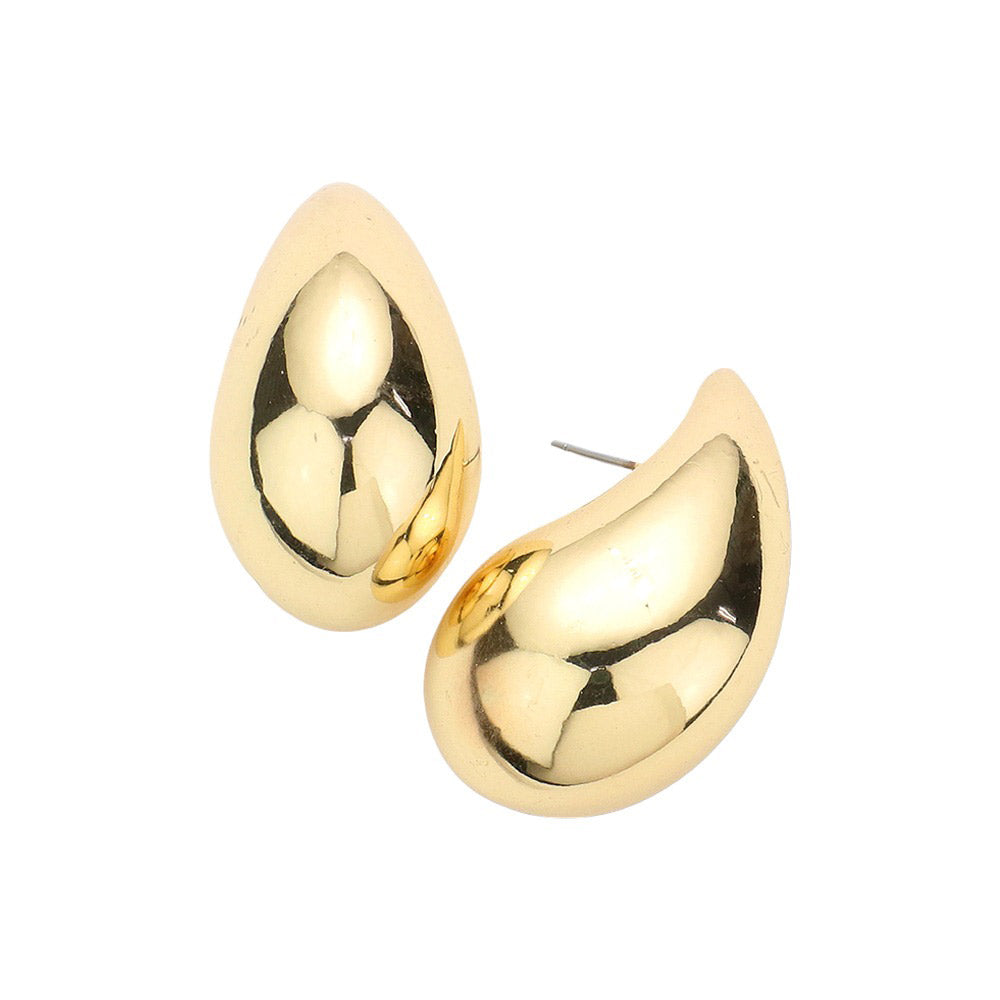 Gold Gold Dipped Curved Metal Teardrop Earrings, are the perfect touch to any outfit. Crafted from premium metal and coated in luxurious gold, these earrings offer a timeless, eye-catching style. With a curved teardrop shape and lightweight design, they are sure to be your go-to accessory. Perfect gift for jewelry lovers.