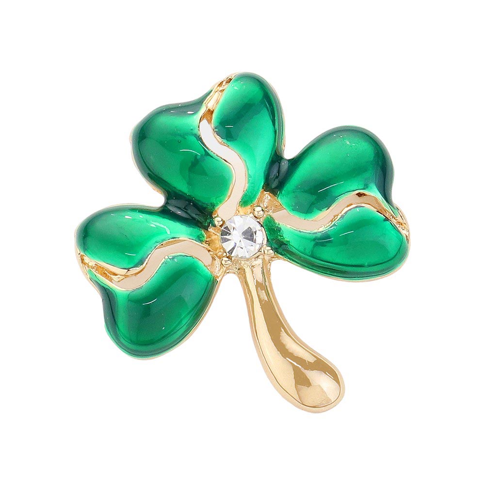 Gold Lacquered Clover Pin Brooch, Add a touch of elegance to your outfit with our special Pin Brooch. Made from high-quality materials and coated with lacquer, this pin is both durable and stylish. Its unique clover design is perfect for adding a pop of sophistication to any look.