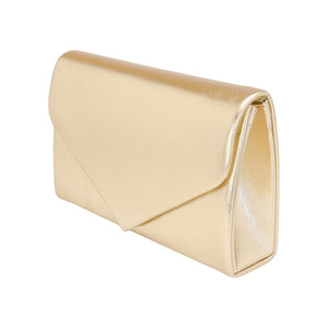 Gold Metallic Envelope Evening Clutch Bag Crossbody Bag is the perfect accessory to elevate any outfit. Made with high-quality materials, its metallic design adds a touch of elegance. Its versatile crossbody style and spacious compartments make it a practical and stylish choice for any occasion.