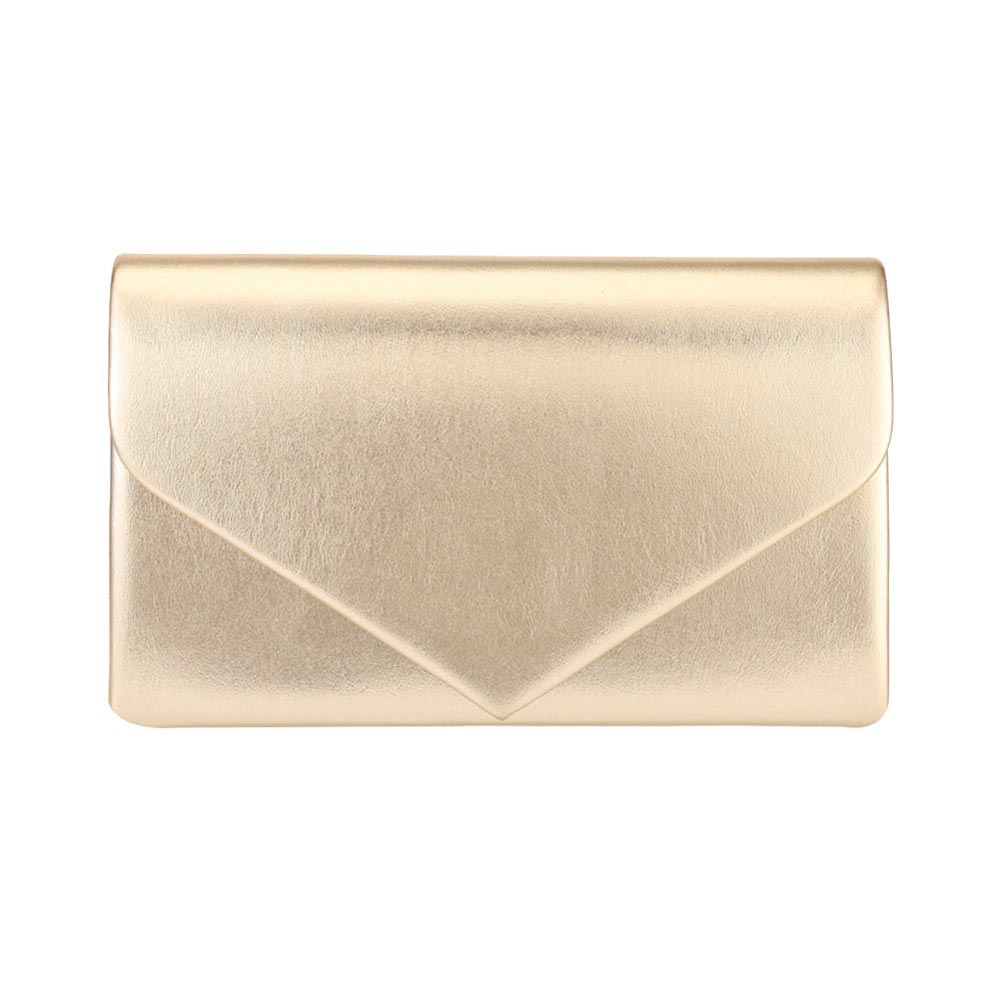 Gold Metallic Envelope Evening Clutch Bag Crossbody Bag is the perfect accessory to elevate any outfit. Made with high-quality materials, its metallic design adds a touch of elegance. Its versatile crossbody style and spacious compartments make it a practical and stylish choice for any occasion.