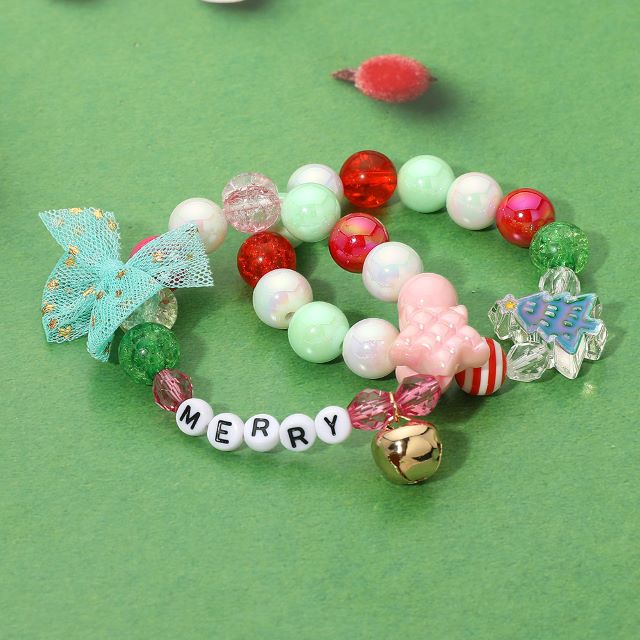 Celebrate the season with this charming holiday bracelet set featuring colorful beads, playful charms, and festive accents. Designed with easy stretch bands, these cheerful accessories add a joyful touch to any outfit, perfect for parties, gifting, or holiday fun.