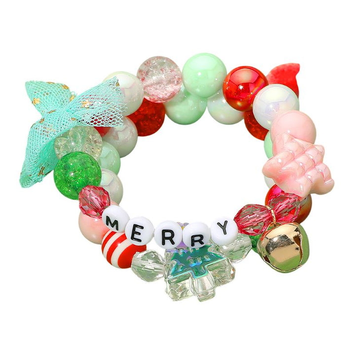Celebrate the season with this charming holiday bracelet set featuring colorful beads, playful charms, and festive accents. Designed with easy stretch bands, these cheerful accessories add a joyful touch to any outfit, perfect for parties, gifting, or holiday fun.