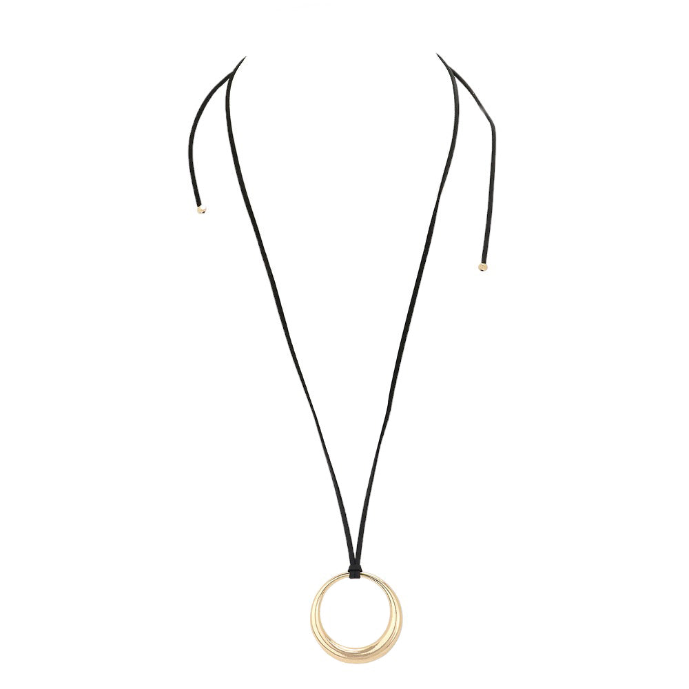 Gold Open Metal Circle Pendant Long Necklace, is a perfect accessory for any outfit. Crafted with premium metal, this elegant pendant necklace features an open circle pendant and a long necklace. Sleek and stylish, it will add a subtle touch of sophistication to your look! A perfect gift for fashion enthusiasts.