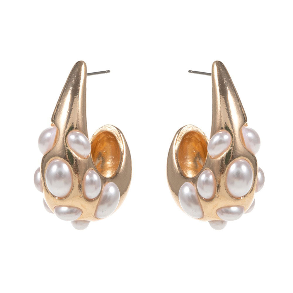 Introducing the Oval Pearl Embellished Teardrop Hoop Earrings, a perfect blend of classic elegance and contemporary style. With stunning oval pearls and teardrop hoops, these earrings will elevate any outfit. Their sophisticated design and high-quality materials make them a must-have for any fashion-forward individual.