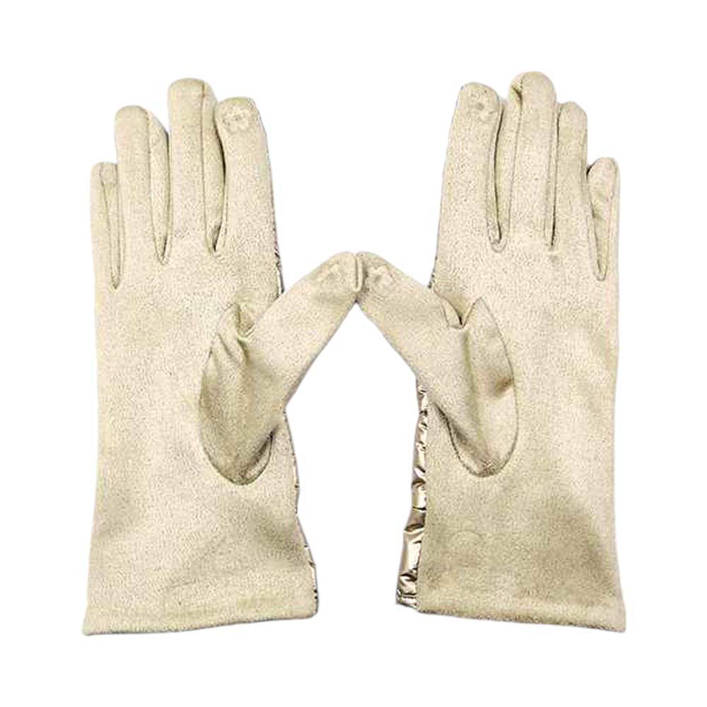 Gold-Puffer Smart Touch Gloves, Perfect combination of style and functionality. With their innovative design, you can easily use your touch screen devices without having to remove your gloves. Made with high-quality materials, these gloves are both durable and comfortable, making them an ideal choice for the colder months