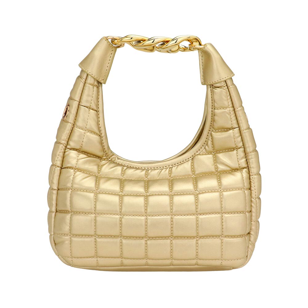 Gold Quilted Soft Tote Crossbody Bag,  the interior has enough capacity for keys, phones, cards, sunglasses, purses, lipsticks, books, and water bottles. A wonderful gift for your lover, family, and friends. Perfect for traveling, beach, parties, shopping, camping, dating, and other outdoor activities in daily life.