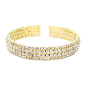 Gold Rhinestone Pave Cuff Evening Bracelet, this sparkling bracelet is perfect for special occasions. This evening bracelet will make any outfit exclusive. It looks so pretty, bright, and elegant on any special occasion. This is the perfect gift, especially for your friends, family, and the people you love and care about.