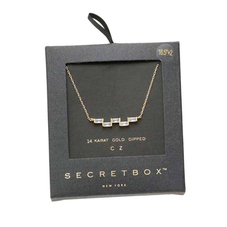 Gold Secret Box 14K Gold Geometric CZ Rectangle Pendant Necklace, is beautifully designed that will make a glowing touch on everyone. The beautifully crafted design adds a gorgeous glow to any outfit. Perfect for Birthday Gift, Mother's Day Gift, Anniversary Gift, Graduation Gift, Thank you Gift.