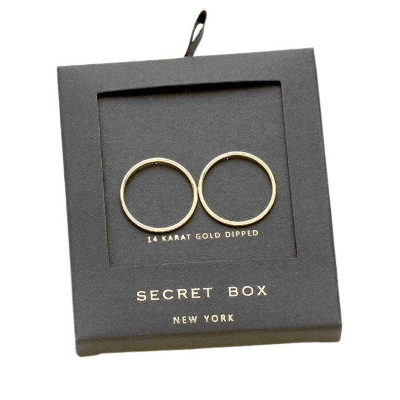 Gold Secret Box 14K Gold Dipped Open Circle Stud Earrings, are crafted jewelry that fits your lifestyle, adding a pop of pretty color. The beautifully crafted design adds a gorgeous glow to any outfit. Great gift idea for your Wife, Mom, your Loving one, or any family member.