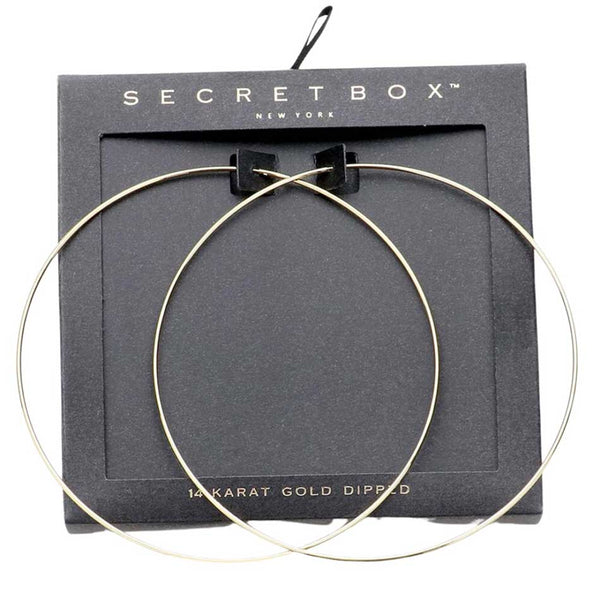 Gold Secret Box Gold Dipped Oversized Hoop Earrings, are fun handcrafted jewelry that fits your lifestyle, adding a pop of pretty color. Enhance your attire with these vibrant artisanal earrings to show off your fun trendsetting style. Great gift idea for your Wife, Mom, your Loving one, or any family member.