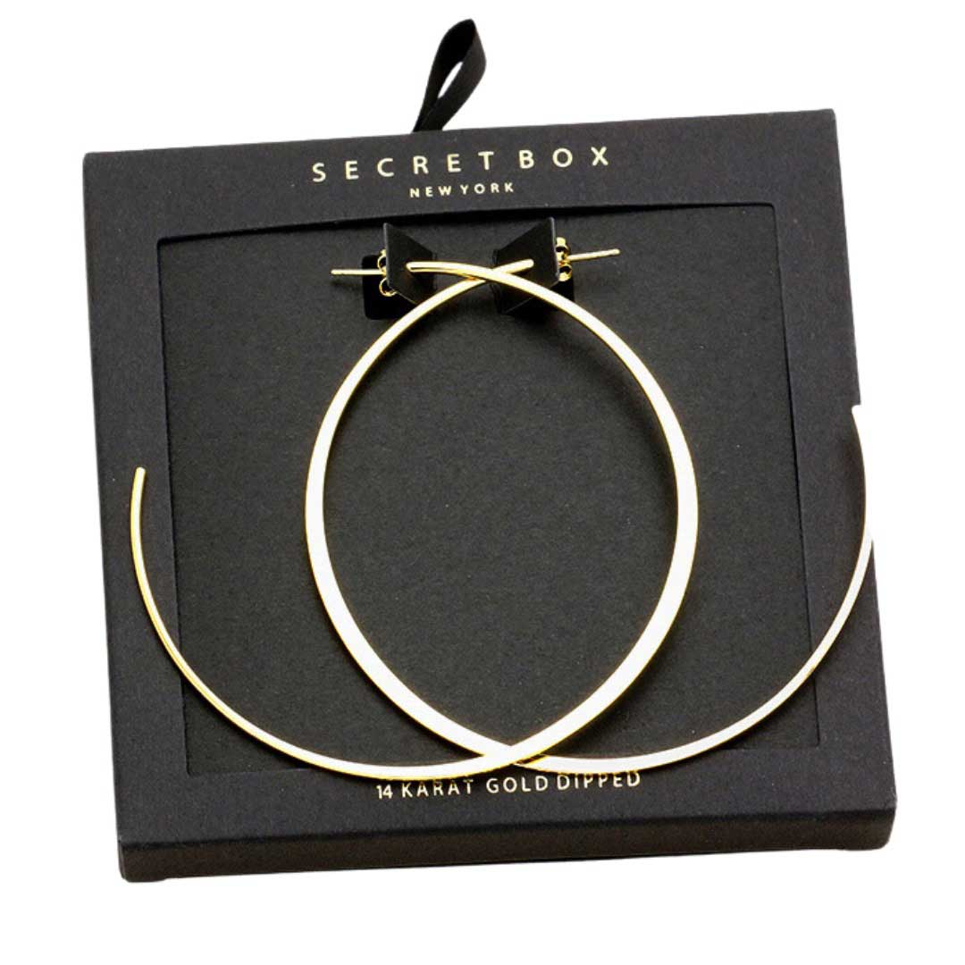 Gold Secret Box Sterling Silver Dipped Hoop Earrings, are fun handcrafted jewelry that fits your lifestyle, adding a pop of pretty color. Enhance your attire with these vibrant artisanal earrings to show off your fun trendsetting style. Great gift idea for your Wife, Mom, your Loving one, or any family member.