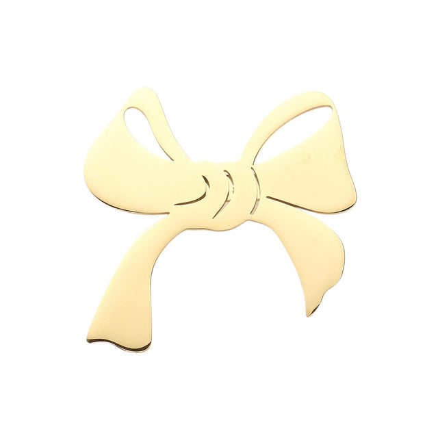 Gold Stainless Steel Cutout Bow Pin Brooch is the perfect accessory for any outfit. Made with high-quality stainless steel, this brooch is both durable and stylish. Its intricate cutout design adds a touch of sophistication to any look. Upgrade your wardrobe with this must-have piece that will never go out of style.