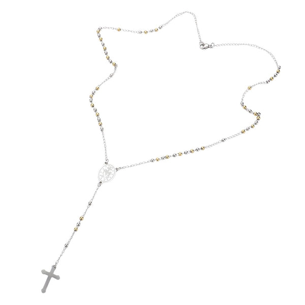 Gold Stainless Steel Rosaries Necklace is a durable and elegant piece of religious jewelry. Made with high-quality stainless steel, it is resistant to tarnishing and maintains its shine. Perfect for daily wear or special occasions, it is a beautiful way to display your faith.