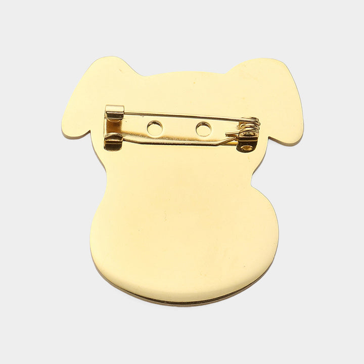 Gold Stainless Steel Schnauzer Dog Face Pin Brooch is expertly crafted with high-quality stainless steel material, ensuring durability and longevity. Its sleek design features the charming face of a schnauzer dog, making it a perfect accessory for dog lovers and a great addition to any outfit.