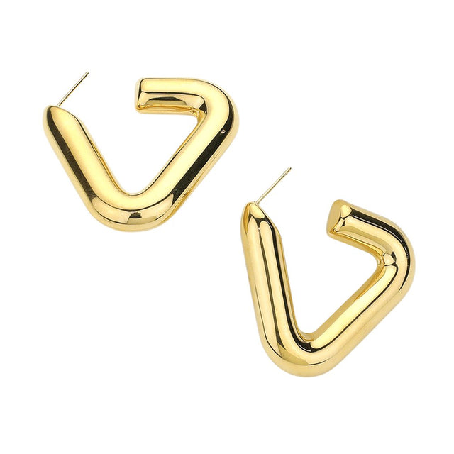 Gold Stainless Steel Triangle Hoop Earrings are the perfect mix of modern and timeless. Made with high-quality stainless steel, these earrings are durable and resistant to tarnishing. The unique triangle design adds a chic touch to any outfit, making them a must-have addition to your jewelry collection.