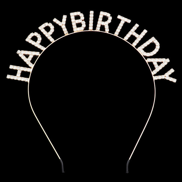 Gold Stone Embellished Happy Birthday Message Headband, are unique & beautifully designed to make you look awesome with these beautiful happy birthday message headbands on your birthday. It's lightweight & easy to wear.