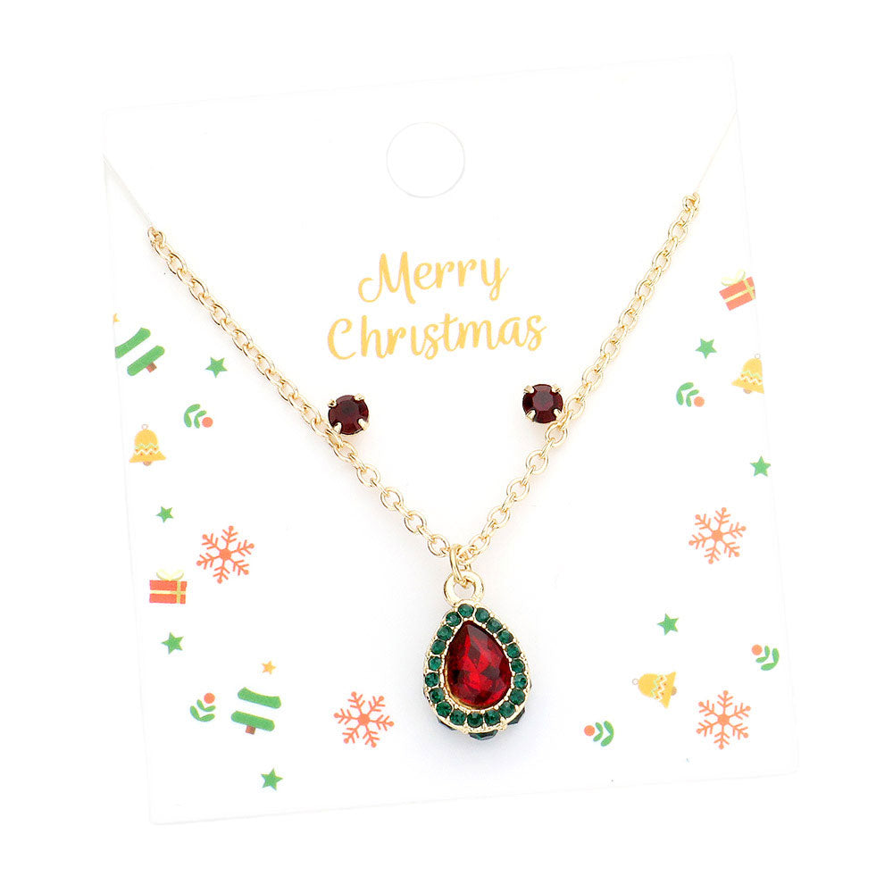 Gold Teardrop Stone Pendant Necklace, is beautifully designed with a Christmas theme that will make a glowing touch on everyone. Fabulous fashion and sleek style add a pop of pretty color to your attire. Perfect gift accessory for especially Christmas to your friends, family, and the persons you love and care about.