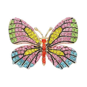 Gold Yellow Rhinestone Pave Butterfly Pin Brooch adds a touch of elegance to any outfit. Featuring dazzling rhinestones in a pave butterfly design, this pin exudes a sophisticated and polished look. Perfect for both casual and formal occasions, this versatile accessory will elevate any ensemble.