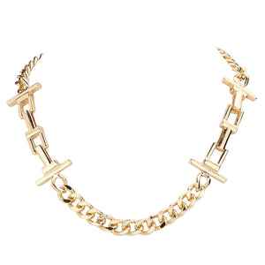 Gold Metal Chain Link Necklace is perfect to enhance any look. Crafted from high quality metal, its simple yet bold design makes it a timeless accessory. With its exquisite craftsmanship and sleek design, this necklace is sure to add sophistication Birthday Gift, Christmas Gift, Anniversary Gift, Thank you, Just Because Gif…