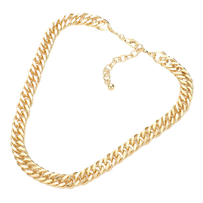 Gold Metal Chain Necklace is perfect to enhance any look. Crafted from high quality metal, its simple yet bold design makes it a timeless accessory. With its exquisite craftsmanship and sleek design, this necklace is sure to add a sophisticated. Birthday Gift, Christmas Gift, Anniversary Gift, Thank you, Just Because Gift