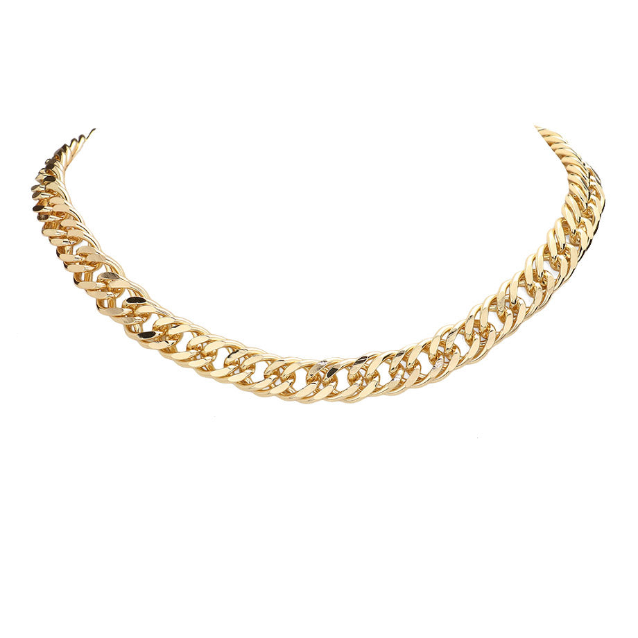 Gold Metal Chain Necklace is perfect to enhance any look. Crafted from high quality metal, its simple yet bold design makes it a timeless accessory. With its exquisite craftsmanship and sleek design, this necklace is sure to add a sophisticated. Birthday Gift, Christmas Gift, Anniversary Gift, Thank you, Just Because Gift