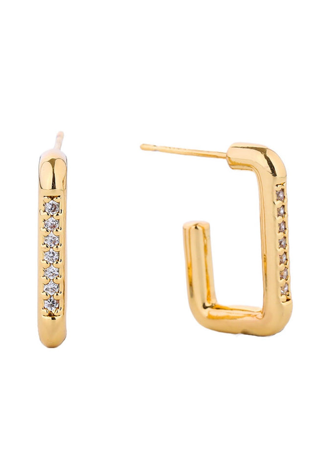 Gold Elevate your everyday elegance with these stunning 14K gold and white gold dipped post earrings. Crafted from quality brass and adorned with sparkling cubic zirconia pavé detailing, these timeless pieces deliver luxury appeal at an accessible price point. Measuring 2.11cm in diameter, they strike the perfect balance between noticeable and wearable. 