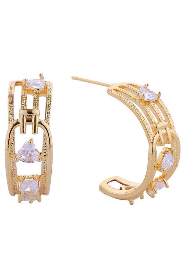 Gold Elevate your everyday look with these stunning 14K Gold/White Dipped Fusion Hoop Pave CZ Post Earrings. Crafted from quality brass and adorned with sparkling cubic zirconia pavé detailing, these hoops deliver luxury appeal at an accessible price point. Measuring 2.6cm in diameter, they offer the perfect balance of presence and wearability. The hypoallergenic design makes them ideal for sensitive ears, while lead and nickel compliance ensures safe, worry-free wear. 