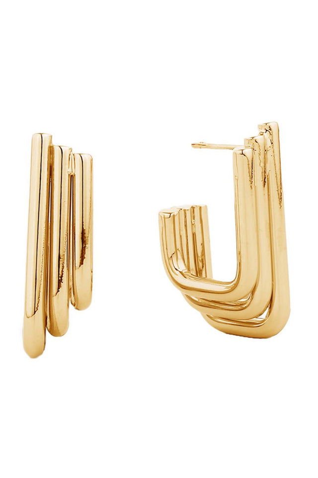 Gold Timeless post earrings featuring a stunning 14K gold and white dipped finish on hypoallergenic brass. The petite 1.4cm diameter makes them ideal for layering or wearing solo. Safe for sensitive ears completely lead and nickel free. Effortlessly chic for any occasion, from casual days to elegant evenings.