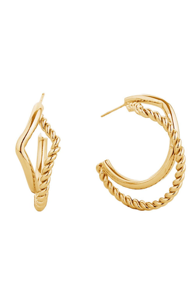 Gold Elegant post hoop earrings crafted from hypoallergenic brass with a luxurious 14K gold and white dip finish. These versatile hoops feature a comfortable 3.51cm diameter, perfect for everyday wear or special occasions. Lead and nickel compliant, making them safe for sensitive skin. The durable post design ensures secure, all-day comfort without compromising on style.