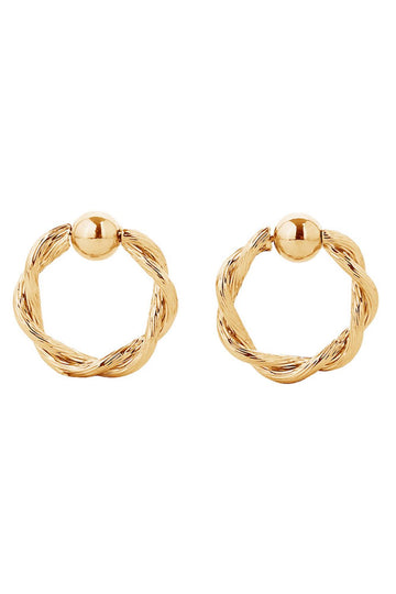 Gold Elegant post earrings crafted from hypoallergenic brass with a luxurious 14K gold or white gold dip finish. These timeless pieces feature a comfortable 2.18cm diameter, perfect for everyday wear or special occasions. Lead and nickel compliant, making them ideal for sensitive skin. A versatile addition to any jewelry collection that combines style with safety.
