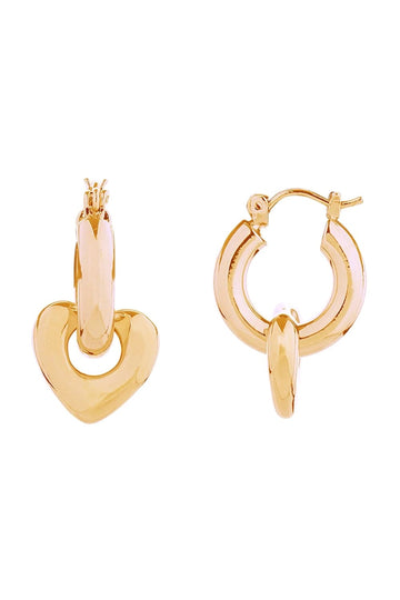 Gold Delicate 14K gold and white gold dipped link heart pincatch earrings crafted from hypoallergenic brass. These petite 1.8cm earrings feature a charming heart design perfect for everyday wear. Lead and nickel compliant for sensitive skin. Expertly made in Korea with quality craftsmanship you can trust.