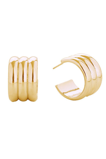 Gold Elegant round sphere post earrings crafted in brass with 14K gold or white gold dipping. These hypoallergenic studs measure 2.1cm and are designed for sensitive skin, meeting lead and nickel compliance standards. Expertly made in Korea, they offer timeless sophistication for everyday wear or special occasions.