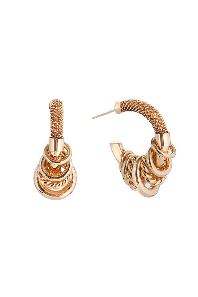 Gold Elevate your everyday look with these delicate 14K Gold and White Gold dipped stack up hoop post earrings. Crafted from hypoallergenic brass, they're gentle on sensitive skin while delivering timeless elegance. At 2.8cm, these versatile hoops strike the perfect balance between subtle and statement-making. Lead and nickel compliant for peace of mind.