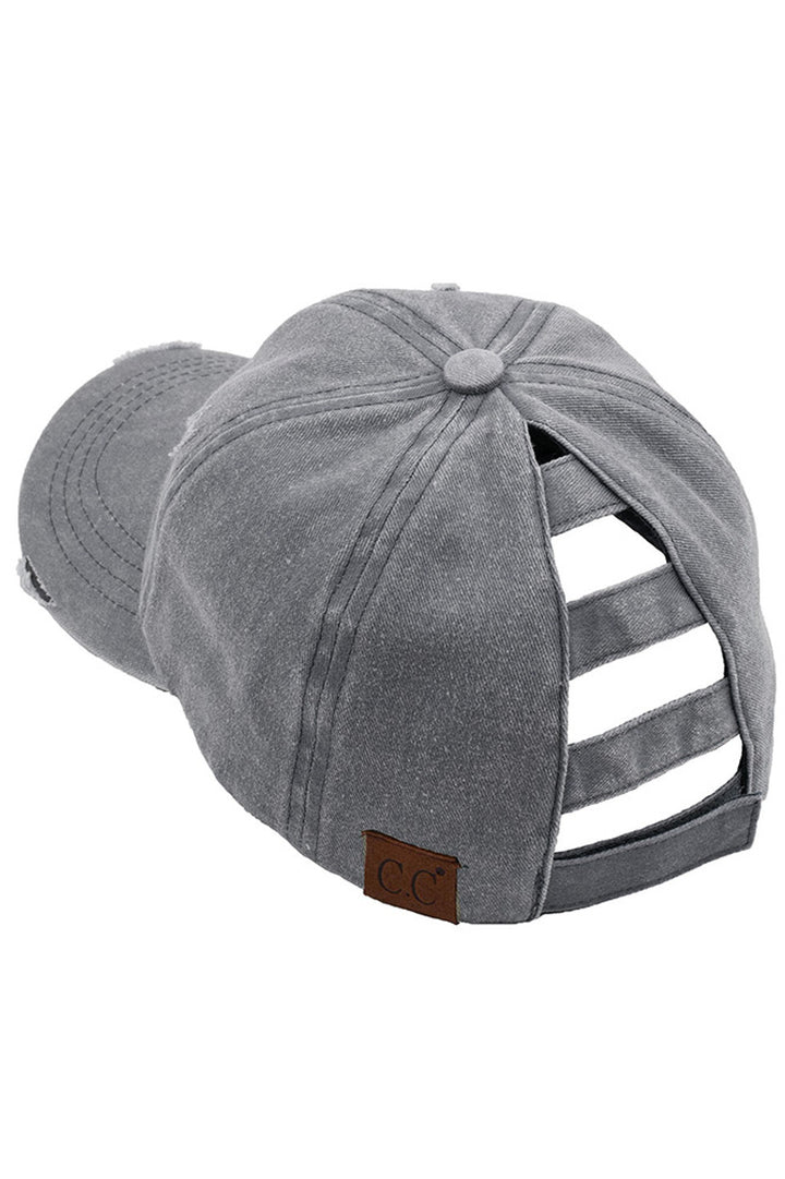 Gray- C.C Baseball Ponycap is a must-have accessory for any active or trendy individual. Made by C.C, a trusted name in fashion, this cap features a classic baseball design with a unique ponytail opening at the back to keep hair in place while on the go. Stay stylish and practical with this versatile cap.