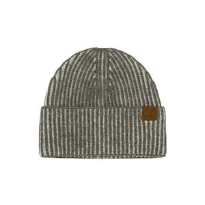 Gray C.C Contrast Color Stripes Cuff Beanie, this beanie is designed to keep you warm and comfortable on the coldest days. It's the autumnal touch you need to finish your outfit in style. Awesome winter gift accessory for birthdays, Christmas, Secret Santa, holidays, anniversaries, and Valentine's Day to your family.