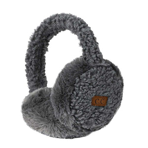 Gray C.C Faux Fur Sherpa Earmuffs. Stay warm and stylish with these. Crafted with quality faux fur and Sherpa on the inside for ultimate comfort, these earmuffs provide superior insulation and protection from the cold. Their classic and timeless design allows them to easily match with any outfit.