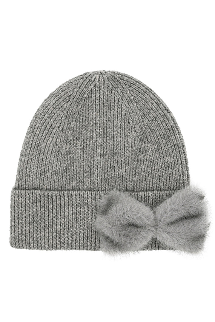 Gray C.C Faux Fur Solid Bow Beanie Winter Hat merges thermal protection with refined aesthetics. Crafted with premium faux fur for exceptional insulation, this headwear features a distinctive bow accent that elevates its design profile. Engineered for consistent warmth retention while maintaining breathability, it represents the optimal balance of functional performance 
