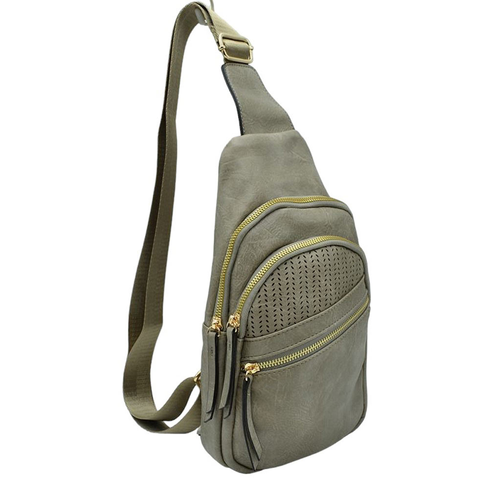 Gray Faux Leather Multi Pocket Backpack Sling Bag, is an ideal choice for everyday use. Crafted from durable faux leather, it features multiple pockets for storing your belongings and keeping them organized. Its adjustable strap allows nice fit for maximum comfort. Stay organized and stylish with this backpack sling bag.