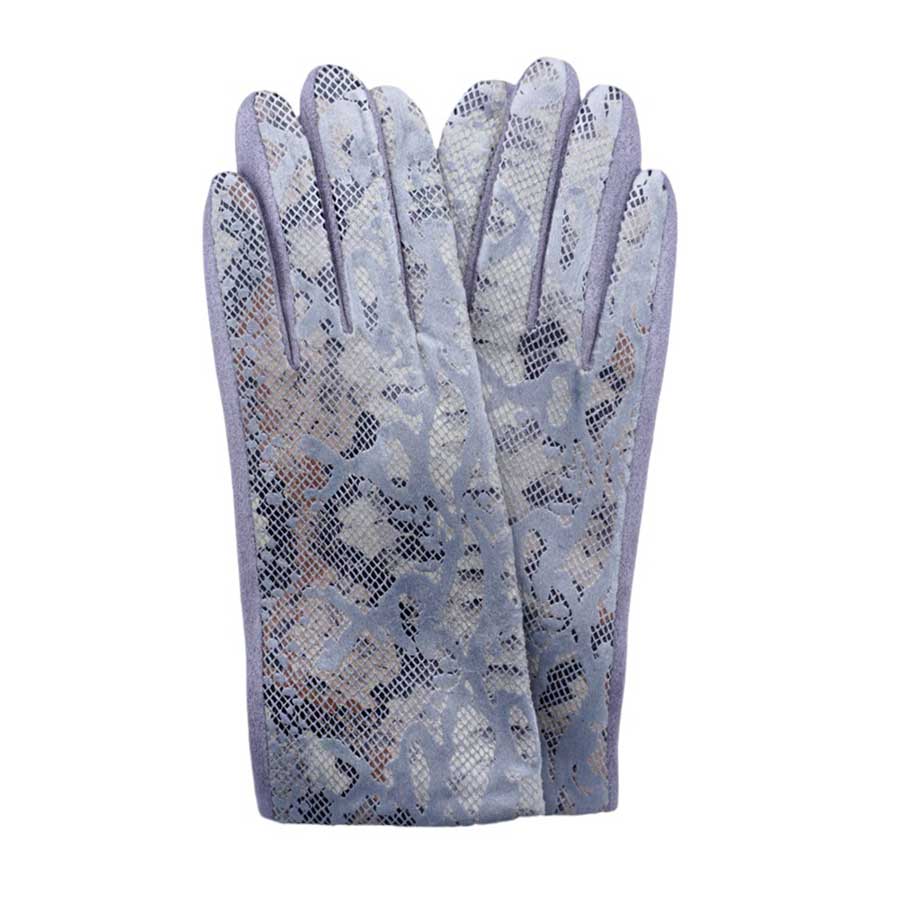 Gray-Faux Leather Snake Skin Pattern Smart Touch Gloves, Made from high-quality faux leather, these gloves feature a stylish snake skin pattern and smart touch capability, allowing you to use your touchscreen devices without removing them. Upgrade your daily routine with these must-have gloves.