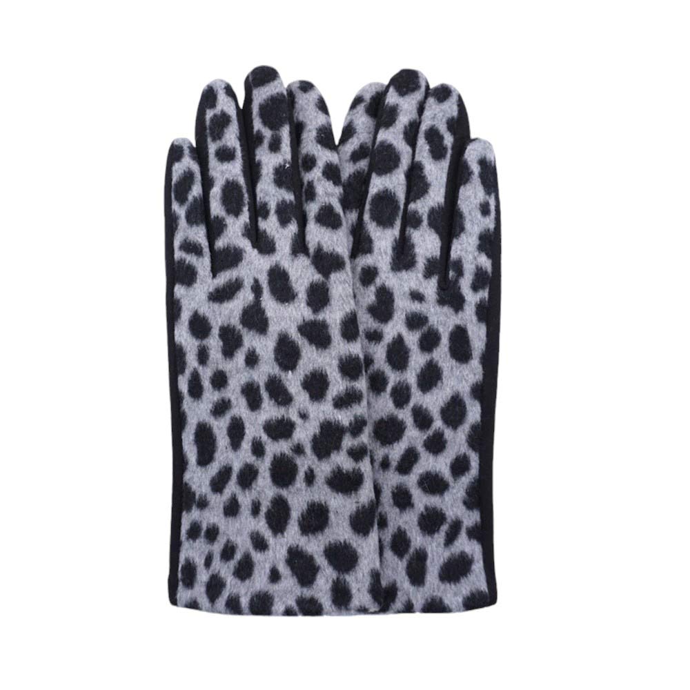 Gray-Fuzzy Fux Fur Leopard Print Smart Touch Gloves are the perfect blend of fashion and functionality. Made with soft, fuzzy faux fur, they will keep your hands warm and toasty while the smart touch feature allows you to use your touchscreen devices without having to take off your gloves.
