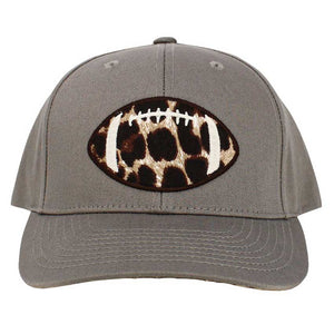 Gray Leopard Football Ball Front Baseball Cap is perfect for your game-day look. Featuring a leopard print football ball design on the front, this adjustable cap is designed for comfort and breathability. With an adjustable snap closure, you’ll get a secure fit every time. Perfect gift idea for sports enthusiast friends.