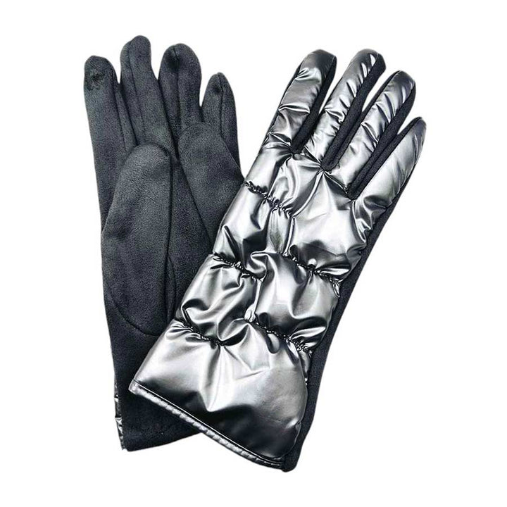 Gray-Puffer Smart Touch Gloves, Perfect combination of style and functionality. With their innovative design, you can easily use your touch screen devices without having to remove your gloves. Made with high-quality materials, these gloves are both durable and comfortable, making them an ideal choice for the colder months