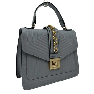 Gray Quilted Faux Leather Top Handle Crossbody Tote Bag, is the perfect accessory for any outfit. This contemporary bag is made with high-quality quilted faux leather, this stylish tote bag features a top handle, a crossbody strap, and a spacious interior. Perfect gift choice for family members and friends on any occasion.