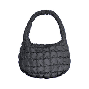 Gray Quilted Puffer Tote Shoulder Bag, Stay warm and stylish with this bag. Made of durable material, it is insulated to keep you cozy in the coldest conditions. The shoulder straps make it comfortable and convenient to carry, so you can bring everything you need with ease. Perfect for gifting on every occasion.