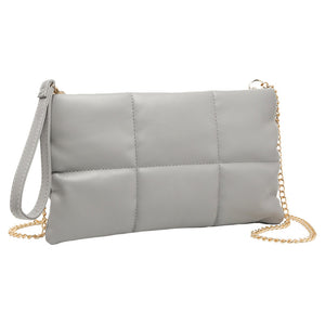Gray Quilted Solid Faux Leather Crossbody Bag, Crafted with high-quality faux leather, this bag is both stylish and highly resistant to wear and tear. Its adjustable strap and sleek quilted pattern make it comfortable and fashionable. Wear it for any occasion. Nice gift item to family members and friends on any occasion.