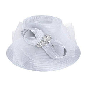 Gray Rhinestone Embellished Feather Accented Mesh Bow Dressy Hat,  this hat will be perfect for  Tea Parties, Concerts, Evening Wear, Ascot, Races, Photo Shoots, etc. It perfect choice as a gorgeous gift for a mother, sister, grandmother, wife, daughter, or girlfriend on Birthday or at Christmas.