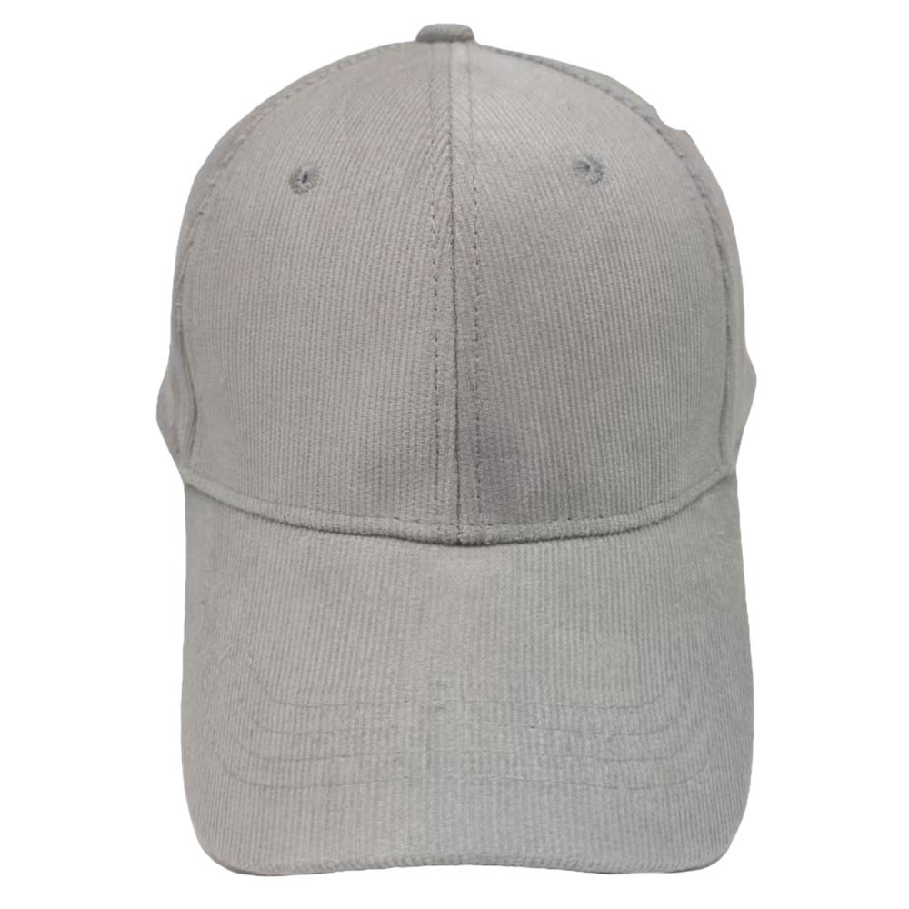 Gray Solid Corduroy Baseball Cap, this stylish is designed with comfortable durability in mind. This lightweight cap will keep you comfortable in any weather. This classic baseball cap is perfect for everyday outings. It's an excellent gift for your friends, family, or loved ones.